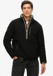 Fleecepullover OUTDOOR FLEECE HALF ZIP , Herren, Gr. L, contrast schwarz, Fleece, Obermaterial: 100% Polyester, unifarben, modisch, relaxed fit, Langarm, Sweatshirts