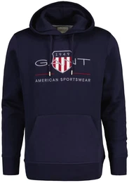 Sweatshirt Sweatshirt REGULAR ARCHIVE SHIELD HOODIE , Herren, Gr. M, blau, Obermaterial: 78% Baumwolle CO. 22% Polyester PES., Sweatshirts