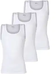 Unterhemd Unterhemd TankTop3P RibClassic 3er Pack , Herren, Gr. XL, N-Gr, wei, Obermaterial: 100% Baumwolle CO., rmellos, Unterhemden