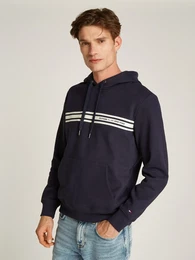 Kapuzensweatshirt CENTRAL CHEST STRIPE HOODY , Herren, Gr. XXXL, blau (desert sky), Sweatware, Obermaterial: 60% Baumwolle, 40% Polyester, casual, regular fit, Langarm Rippbndchen, Sweatshirts, mit kontrastfarbenen Print