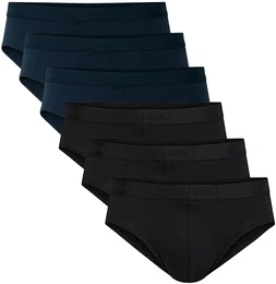 Slip Slip MEN BRIEF NATURAL BENEFIT 6er Pack , Herren, Gr. XXL, blau (dunkelblau, schwarz), Obermaterial: 94% Baumwolle CO. 6% Elasthan EL., Unterhosen
