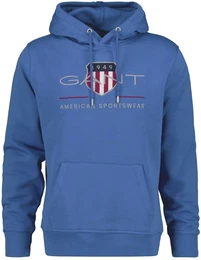 Sweatshirt Sweatshirt REGULAR ARCHIVE SHIELD HOODIE , Herren, Gr. M, blau (rich blau), Obermaterial: 78% Baumwolle CO. 22% Polyester PES., Sweatshirts