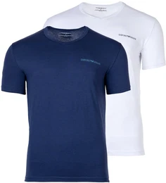 T-Shirt T-Shirt CORE LOGOBAND 2er Pack , Herren, Gr. L, blau (blau, wei), Obermaterial: 95% Baumwolle CO. 5% Elasthan EL., Kurzarm, Shirts