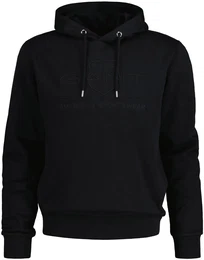 Sweatshirt Sweatshirt REGULAR TONAL SHIELD HOODIE , Herren, Gr. M, schwarz, Obermaterial: 90% Baumwolle CO. 10% Polyester PES., Sweatshirts