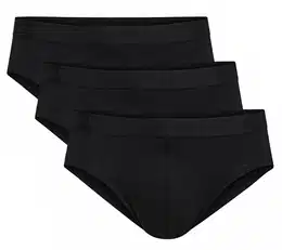 Slip Slip MEN BRIEF NATURAL BENEFIT 3er Pack , Herren, Gr. XXL, schwarz, Obermaterial: 94% Baumwolle CO. 6% Elasthan EL., Unterhosen