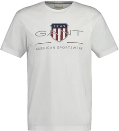 T-Shirt T-Shirt REG ARCHIVE SHIELD 1er Pack , Herren, Gr. XL, wei, Obermaterial: 100% Baumwolle CO., Kurzarm, Shirts