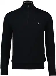 Sweater Strickpullover CLASSIC COTTON HALF ZIP , Herren, Gr. XL, schwarz, Obermaterial: 100% Baumwolle CO., Sweatshirts