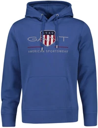 Sweatshirt Sweatshirt REGULAR ARCHIVE SHIELD HOODIE , Herren, Gr. M, blau (vintage blau), Obermaterial: 78% Baumwolle CO. 22% Polyester PES., Sweatshirts