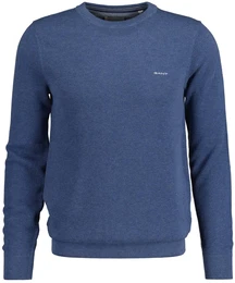 Sweater Strickpullover COTTON PIQUE C-NECK , Herren, Gr. XL, jeansblau melange, Obermaterial: 100% Baumwolle CO., Sweatshirts