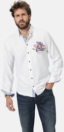 Langarmhemd Hemd LUCIDORO , Herren, Gr. L, wei, Obermaterial: 100% Baumwolle CO., Langarm, Hemden, mit Kontrastbestzen