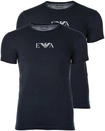 T-Shirt T-Shirt 2er Pack , Herren, Gr. L, blau (marine), Obermaterial: 95% Baumwolle CO. 5% Elasthan EL., Kurzarm, Shirts