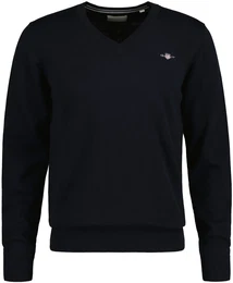 Sweater Strickpullover CLASSIC COTTON V-NECK , Herren, Gr. L, blau, Obermaterial: 100% Baumwolle CO., Sweatshirts