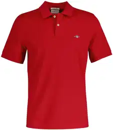 Poloshirt Poloshirt Regular Shield Pique Polo 1er Pack , Herren, Gr. 4XL, rot (ruby), Obermaterial: 100% Baumwolle CO., Kurzarm, Shirts