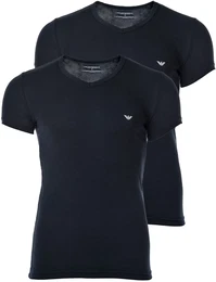 T-Shirt T-Shirt 2er Pack , Herren, Gr. M, blau (marine), Obermaterial: 95% Baumwolle CO. 5% Elasthan EL., Kurzarm, Shirts
