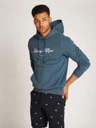 Hoodie SCRIPT LOGO HOODY , Herren, Gr. XXXL, blau (aegean sea), Sweatware, Obermaterial: 63% Baumwolle, 37% Polyester, unifarben, casual, regular fit hftlang, Langarm Rippbndchen, Sweatshirts, mit aufgesticktem Logo