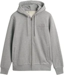 GANT Herren Sweatjacke mit Kapuze REGULAR TONAL SHIELD FULL ZIP HOODIE grau