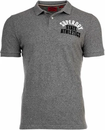 Poloshirt Poloshirt Vintage Superstate Polo , Herren, Gr. L, grau (grau meliert), Obermaterial: 100% Baumwolle CO., Kurzarm, Shirts
