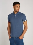 Tommy Hilfiger Poloshirt FLAG CUFF SLIM POLO blau (faded indigo)