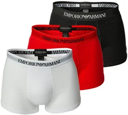 Boxershorts Boxershort 3er Pack , Herren, Gr. L, wei, rot, schwarz, Obermaterial: 100% Baumwolle CO., Unterhosen