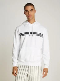 Kapuzensweatshirt CENTRAL CHEST STRIPE HOODY , Herren, Gr. XL, wei, Sweatware, Obermaterial: 60% Baumwolle, 40% Polyester, casual, regular fit, Langarm Rippbndchen, Sweatshirts, mit kontrastfarbenen Print