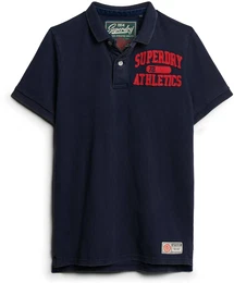 Poloshirt Poloshirt Vintage Athletic Polo , Herren, Gr. L, blau (dunkelblau), Obermaterial: 100% Baumwolle CO., Kurzarm, Shirts