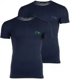 T-Shirt T-Shirt BOLD MONOGRAM 2er Pack , Herren, Gr. M, blau (marine), Obermaterial: 95% Baumwolle CO. 5% Elasthan EL., Kurzarm, Shirts