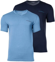 T-Shirt T-Shirt CORE LOGOBAND 2er Pack , Herren, Gr. L, marine, hellblau, Obermaterial: 95% Baumwolle CO. 5% Elasthan EL., Kurzarm, Shirts