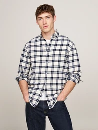 Langarmhemd BRUSHED EASY CHECK RF SHIRT , Herren, Gr. L, N-Gr, ivory multi check, Web, Obermaterial: 100% Baumwolle, kariert, casual, regular fit, Langarm 1-Knopf-Manschette, Hemden, mehrfarbig kariert