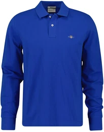 Poloshirt Poloshirt Regular Shield Longsleeve Pique Rugger 1er Pack , Herren, Gr. XL, blau (lapis), Obermaterial: 100% Baumwolle CO., Langarm, Shirts