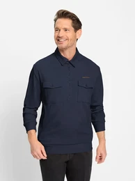 Sweatshirt MARCO DONATI Gr. 44/46, blau (marine), Herren, 95% Baumwolle, 5% Elasthan, unifarben, Sweatshirts