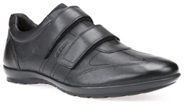 Klettschuh , Herren, Gr. 46, schwarz, Leder, Textil, elegant, Schuhe, Anzugschuh, Festtagsschuh, Business Schuh mit -Spezial Membran