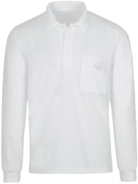 Poloshirt Langarm Poloshirt aus Baumwolle , Herren, Gr. XXXL, wei, 100% Baumwolle, Basic, Langarm, Shirts