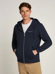 Sweatjacke SMALL TOMMY LOGO ZIP HDD , Herren, Gr. XL, blau (desert sky), Sweatware, Obermaterial: 63% Baumwolle, 37% Polyester, unifarben, casual, normal hftlang, Langarm Rippbndchen, Sweatjacken, mit Logoschriftzug