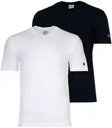 T-Shirt T-Shirt 2er Pack , Herren, Gr. M, blau (wei, dunkelblau), Obermaterial: 100% Baumwolle CO., Kurzarm, Shirts