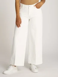 Weite Jeans WIDE LEG HW LOU , Damen, Gr. 29, Lnge 30, beige (ecru), Denim/Jeans, Obermaterial: 100% Baumwolle, unifarben, casual, normal knchelfrei, Jeans, mit Logo-Badge, mit Nieten, mit Bgelfalten