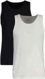 Unterhemd Unterhemd TANK TOP 2-PACK 2er Pack , Herren, Gr. XXXL, N-Gr, schwarz (schwarz, wei), Obermaterial: 95% Baumwolle CO. 5% Elasthan EL., rmellos, Unterhemden