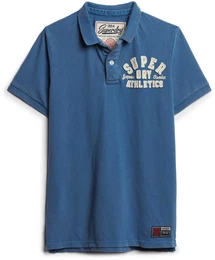 Poloshirt Poloshirt Vintage Athletic Polo , Herren, Gr. M, blau, Obermaterial: 100% Baumwolle CO., Kurzarm, Shirts