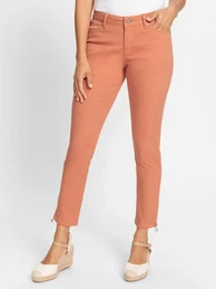 Bequeme Jeans INSPIRATIONEN Gr. 52, Normalgren, orange (papaya), Damen, 98% Baumwolle, 2% Elasthan, unifarben, Jeans