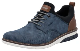 Slip-On Sneaker , Herren, Gr. 41, blau (blau, braun), Lederimitat, Textil, kontrastfarbene Details, sportlich, Schuhe, Schlupfschuh, Halbschuh, Freizeitschuh mit Prgung