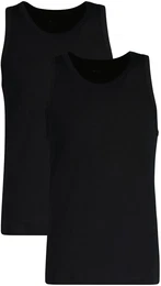 Unterhemd Unterhemd TANK TOP 2-PACK 2er Pack , Herren, Gr. M, N-Gr, schwarz, Obermaterial: 95% Baumwolle CO. 5% Elasthan EL., rmellos, Unterhemden
