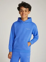 Hoodie MINI CORP HOODIE , Jungen, Gr. 14 (164), blau (blau spell), Sweatware, Obermaterial: 80% Baumwolle, 20% Polyester, unifarben, casual, bequem, Langarm Rippbndchen, Sweatshirts, mit Logodruck