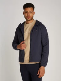 Kurzjacke TECH PACKABLE HOODED JACKET , Herren, Gr. L, blau (desert sky), Web, Obermaterial: 100% Polyamid, unifarben, casual, normal hftlang, Langarm elastischer Bund, Jacken, mit Logostickerei