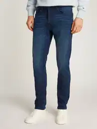 Slim-fit-Jeans CORE BLEECKER , Herren, Gr. 33, Lnge 36, blau (tiefblau), Denim/Jeans, Obermaterial: 98% Baumwolle, 2% Elasthan, casual, slim fit lang, Jeans, mit dezenter Waschung