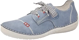 Schnrschuh , Damen, Gr. 40, blau (jeansblau), Velourslederimitat, klassisch, Schuhe, Halbschuh, Freizeitschuh, Schnrer mit toller Ziernaht