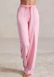 Sweathose , Damen, Gr. 48/50, N-Gr, pink, Obermaterial: 100% Baumwolle, used, unifarben, Basic, loose fit lang, Hosen, Loungehose im Used-Look, Loungewear