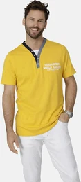 T-Shirt T-Shirt ROMOLINO , Herren, Gr. 48, gelb, Obermaterial: 100% Baumwolle CO., casual, regular fit normal, Serafino, Kurzarm, Shirts, mit eleganten Zierknpfen