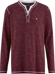 Langarm-Poloshirt Langarmshirt GIVIRA , Herren, Gr. 52, rot (dunkelrot), Obermaterial: 96% Baumwolle CO. 4% Polyester PES., casual, regular fit normal, Serafino, Langarm, Shirts, in melierter Optik