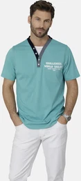 T-Shirt T-Shirt ROMOLINO , Herren, Gr. 54, grn (mint), Obermaterial: 100% Baumwolle CO., casual, regular fit normal, Serafino, Kurzarm, Shirts, mit eleganten Zierknpfen