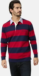 Funktionsshirt Sweatshirt VIORENTO , Herren, Gr. 56, rot (rot gestreift), Obermaterial: 100% Baumwolle CO., casual, regular fit normal, ohne Ausschnitt, Langarm, Shirts Sweatshirt, mit versteckter Knopfleiste