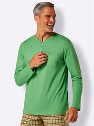 Pyjamaoberteil WSCHEPUR Schlafanzug-Shirt , Herren, Gr. 52/54, grn (apfel), 100% Baumwolle, unifarben, Shirts